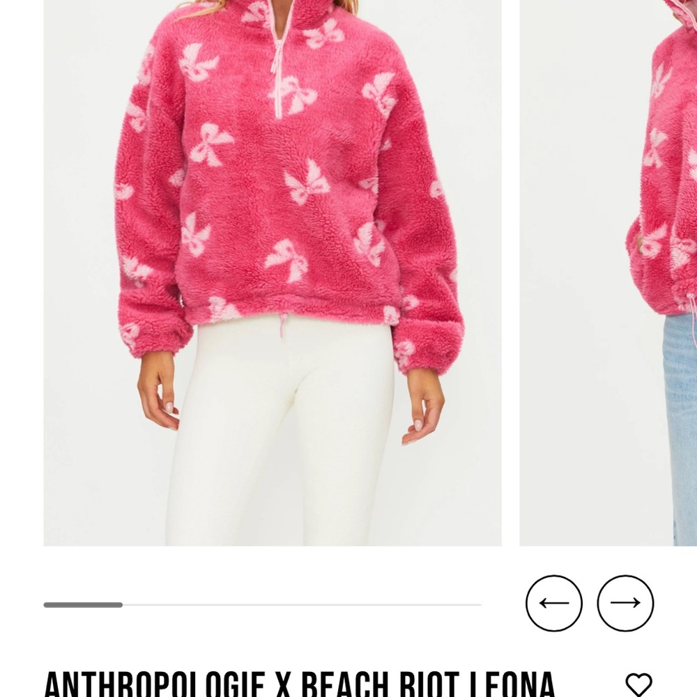 Anthropologie Fuchsia Fleece Half-Zip